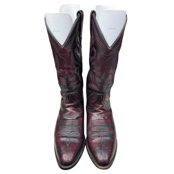 Vintage Dan Post Men’s Black Cherry Cowboy Boot Size US 8 D - Picture 7 of 10